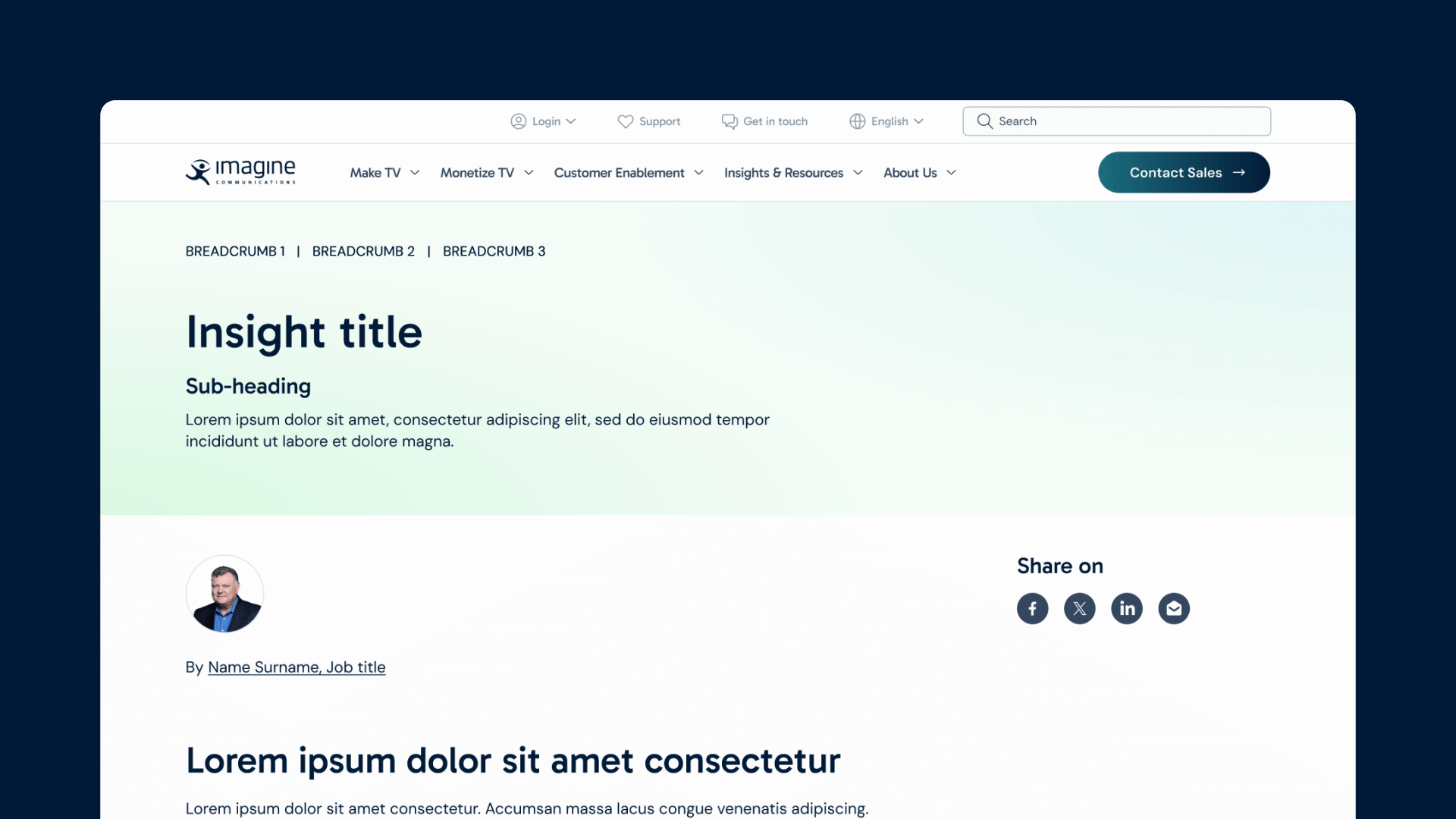 imagine communications webpage