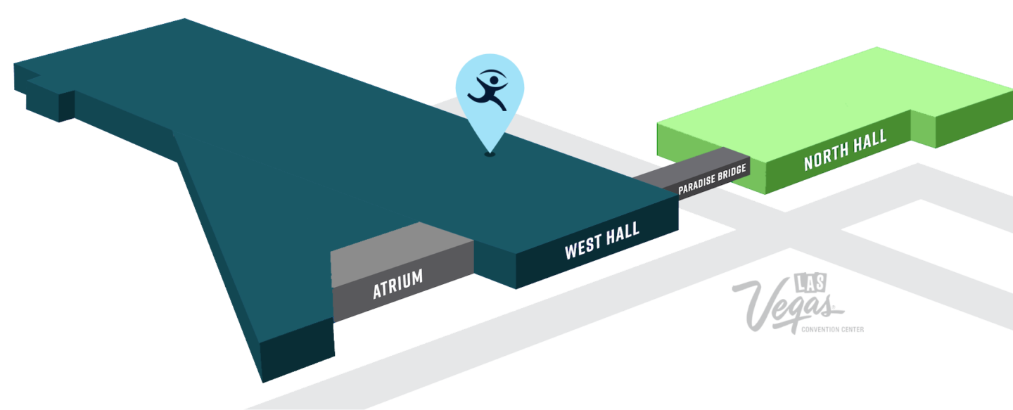 map of the Las Vegas convention center showing the West Hall and the location of the Imagine 2025 NAB booth