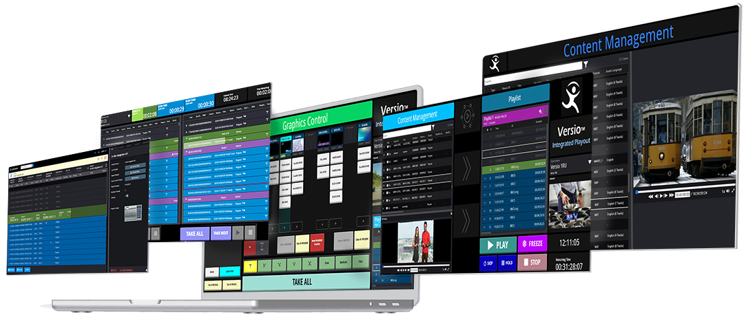 composite of Versio software screens