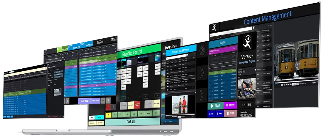 composite of Versio software screens