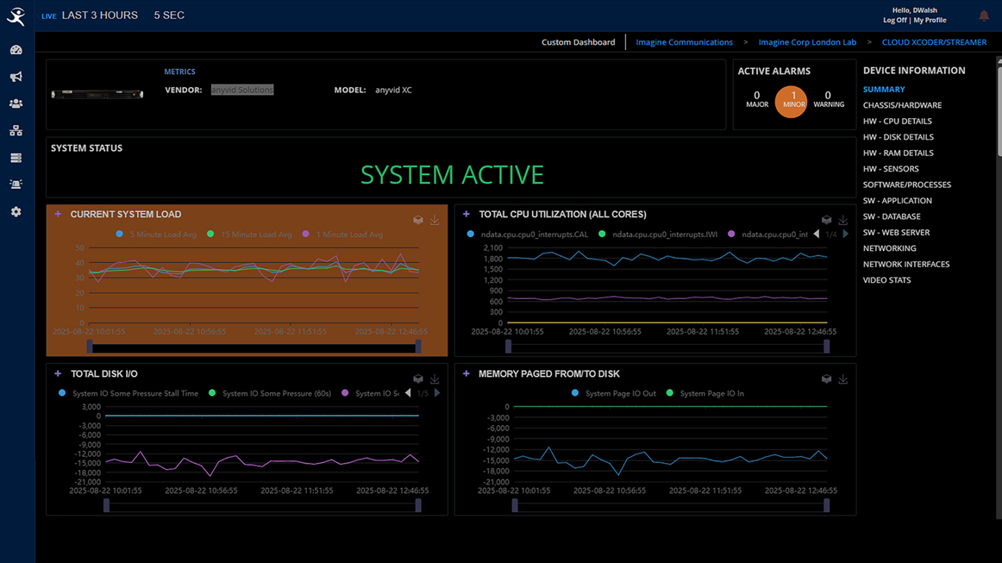 screen capture of the IMS software service