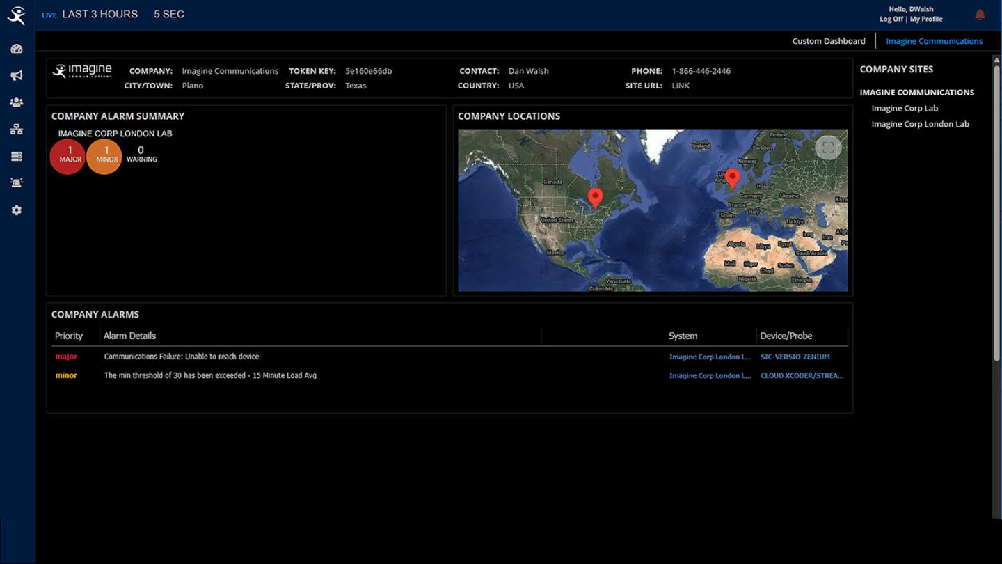 screen capture of the IMS software service