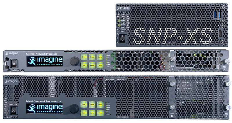 Stack of SNP hardware with the XL model on the bottom, the 1RU in the middle and the XS version on top.