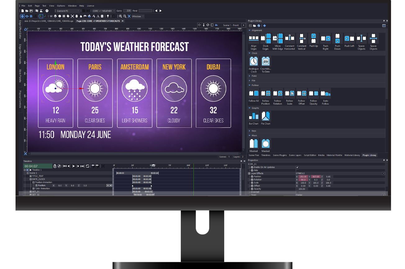 monitor showing the Stream Master Create software
