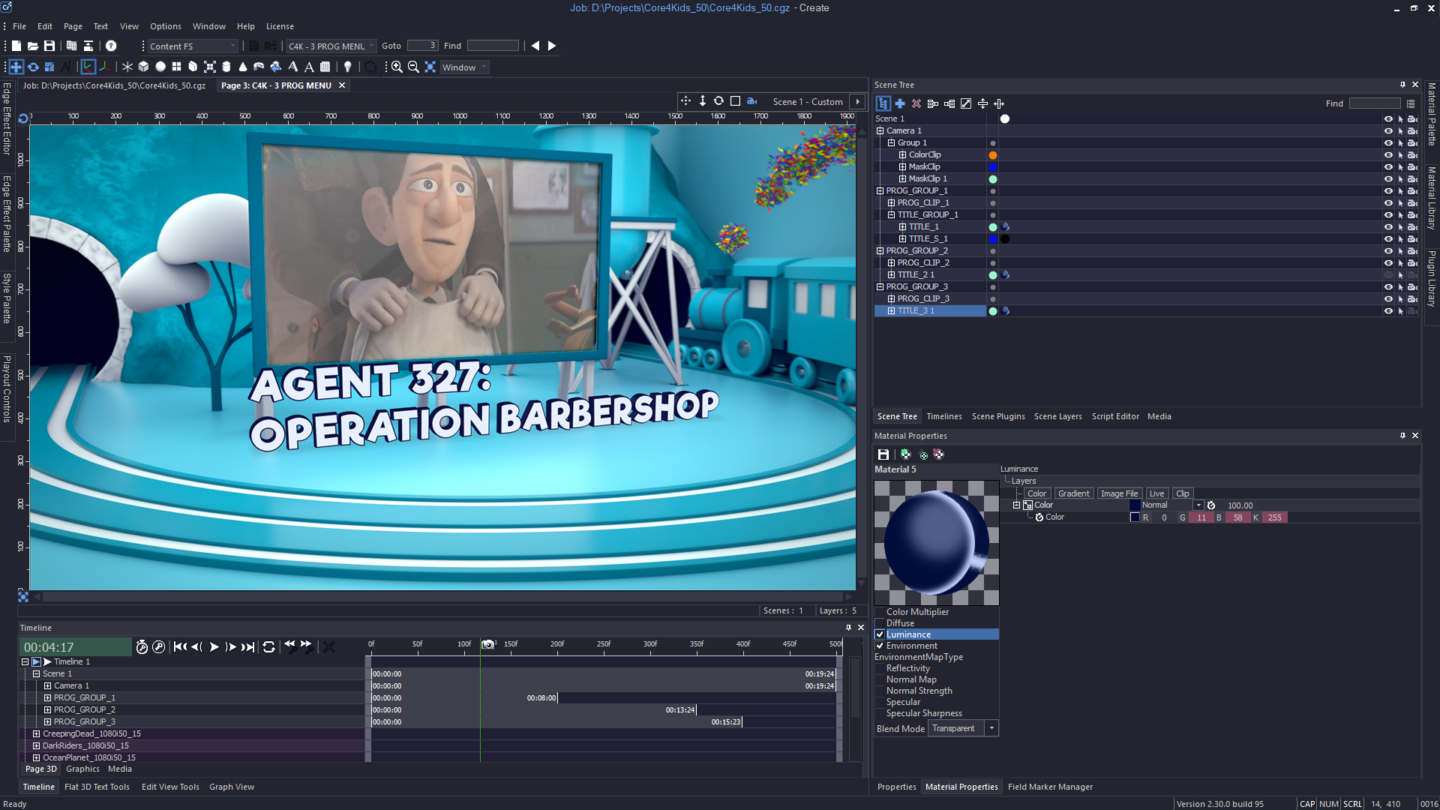 screen capture of the Stream Master Create software