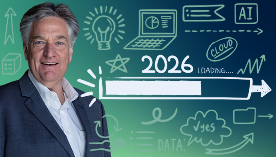 portrait of Steve Reynolds surrounded by business doodles and the year 2026