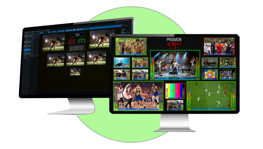 Screen images of the Prismon software