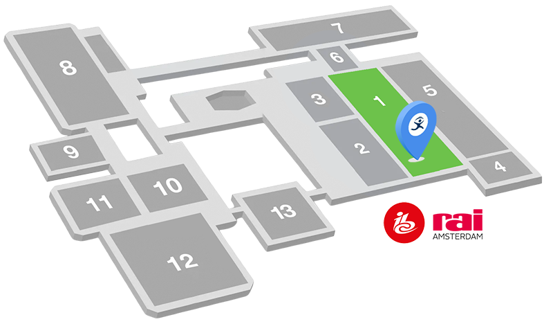 map of the RAI Amsterdam showing the location of the Imagine Communications booth at IBC 206