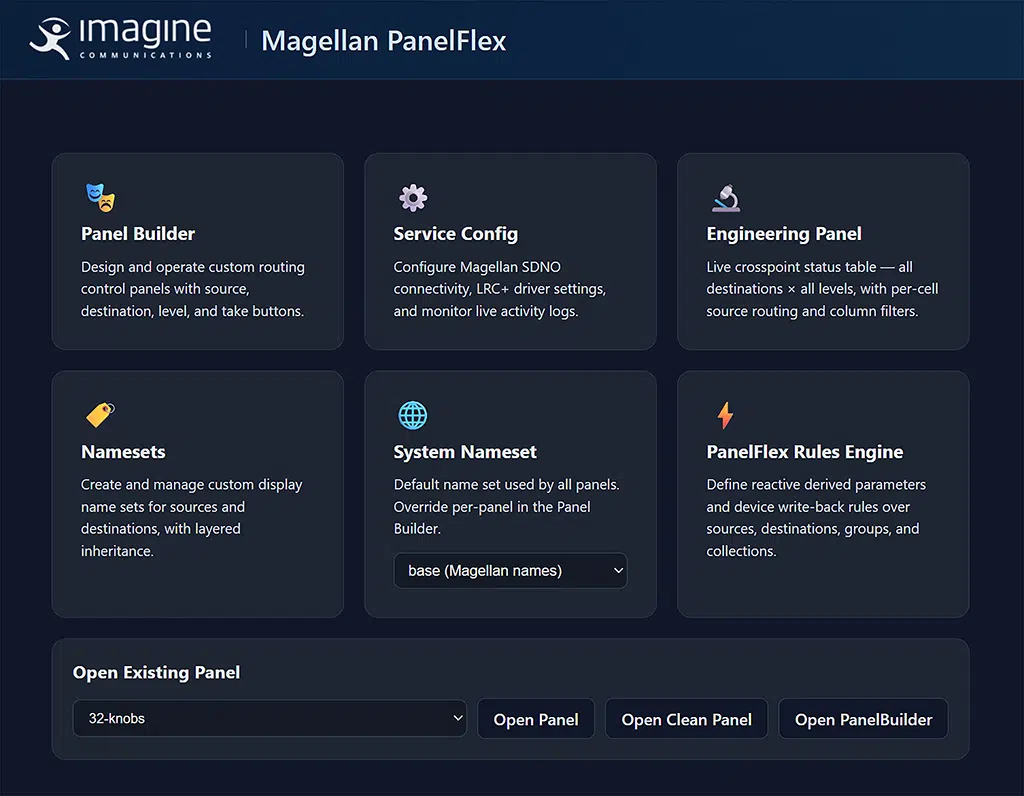 software screen capture of Magellan PanelFlex