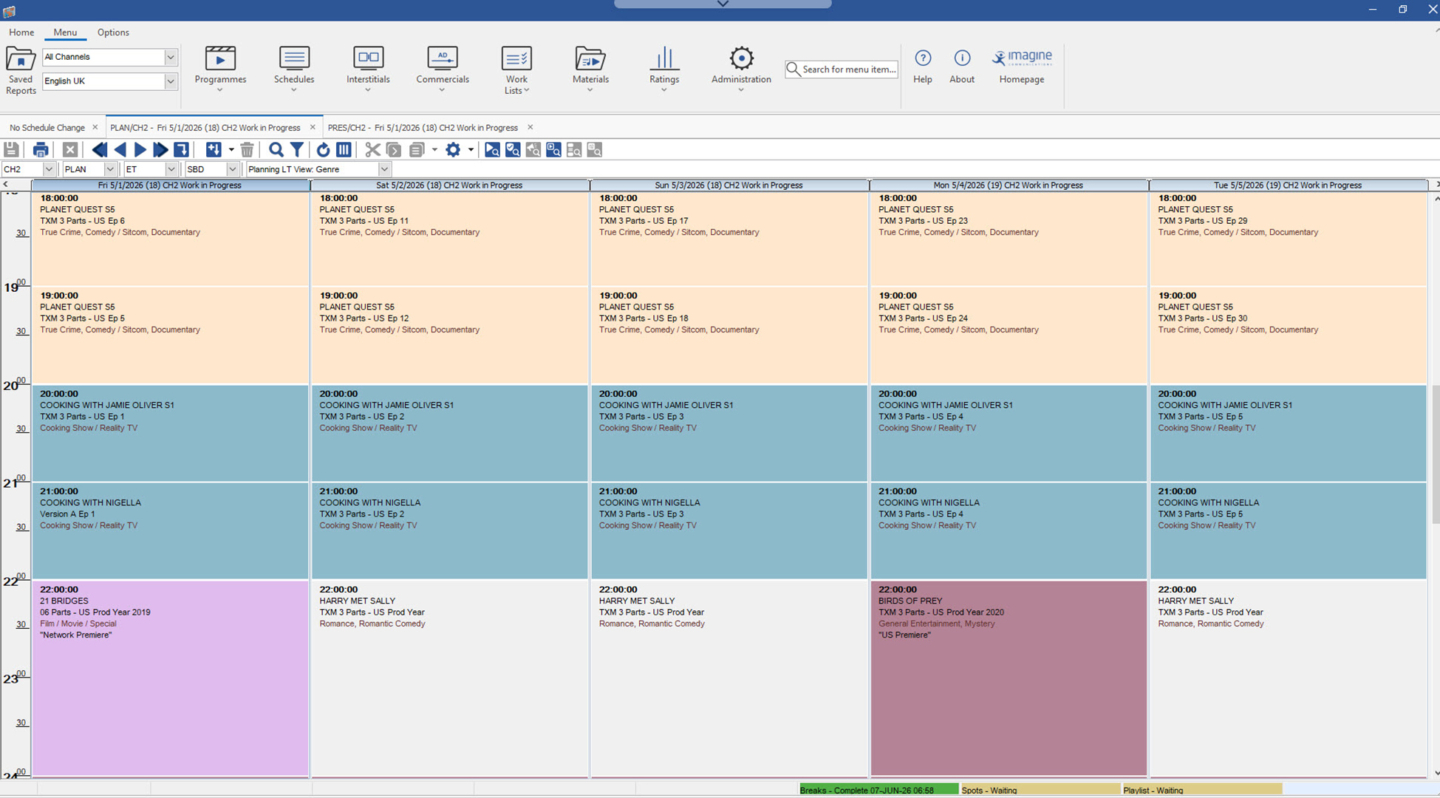 Landmark Rights and Scheduling screen image of the software interface