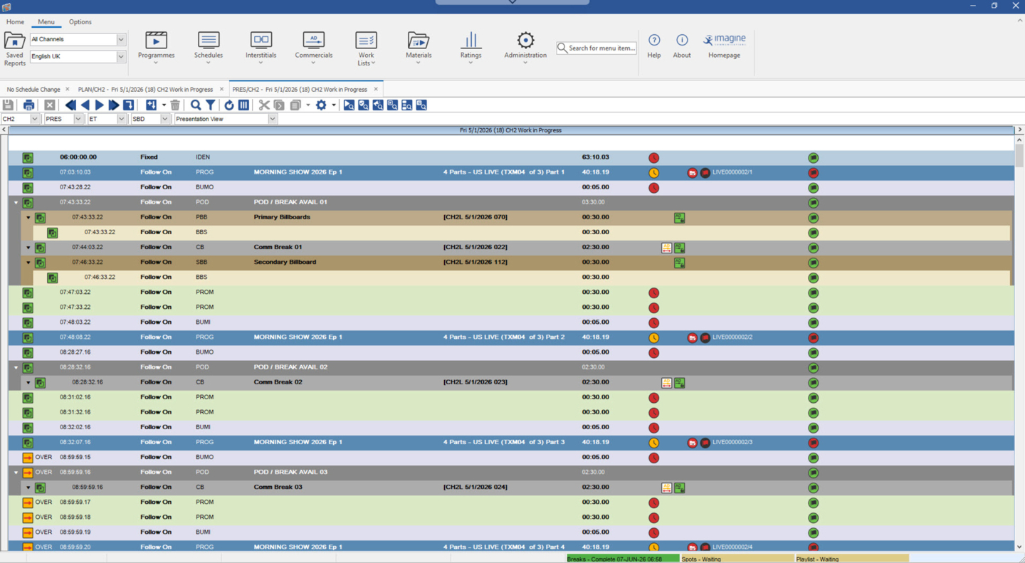 Landmark Rights and Scheduling screen image of the software interface