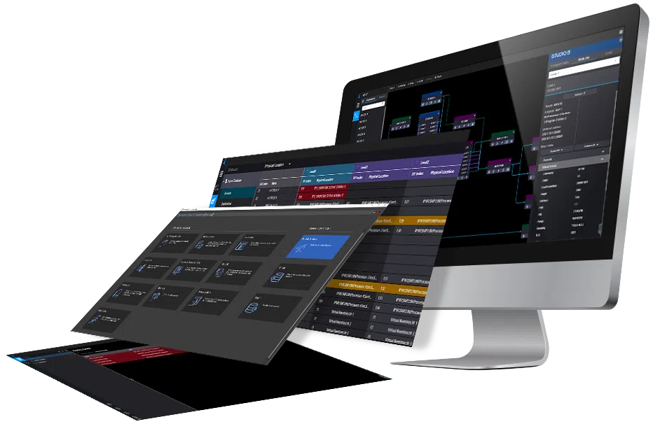 a composite image of screens from the Magellan software